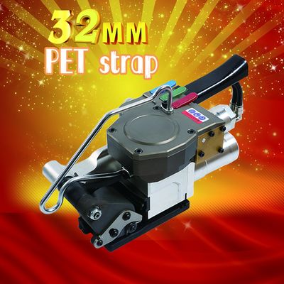 kopen 6000N Spanning Force Handheld Pneumatic Polyester Strapping Tool Wrapping Machine Voor 32mm PET Welding Banding Packaging Balers online manufacture