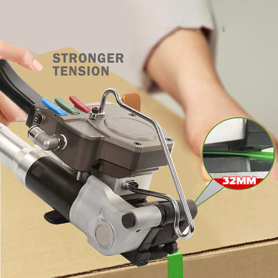 kopen 32 mm PET-gordel Pneumatisch plastic banden gereedschap Warm smelten lassen Handgesteunde banden machine online manufacture